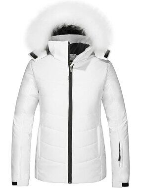 Women's Ski Jacket Waterproof Warm Puffer Thick Hooded Winter Coat